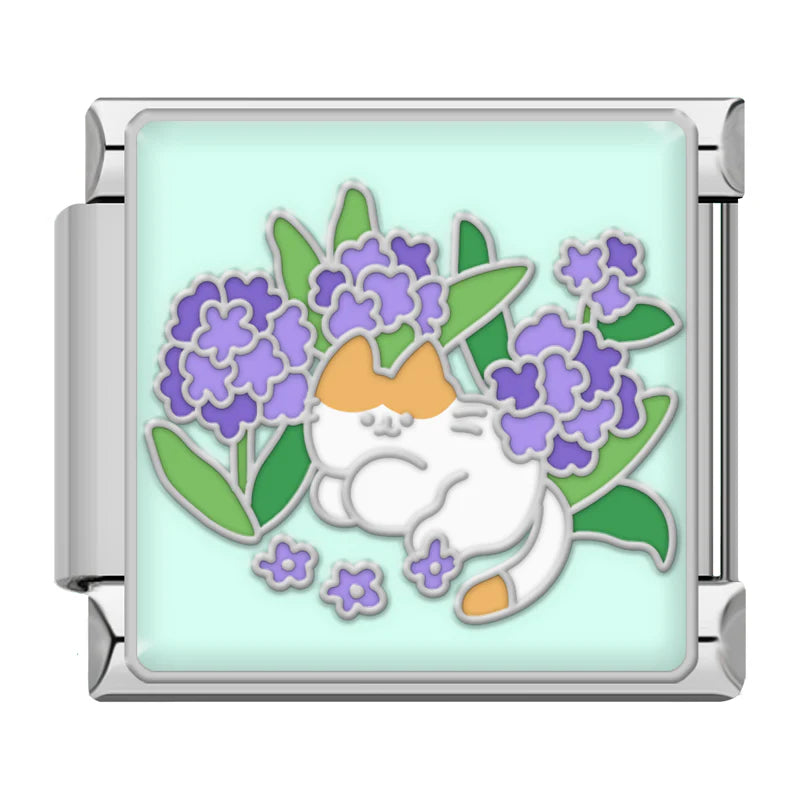 Cat with Flowers