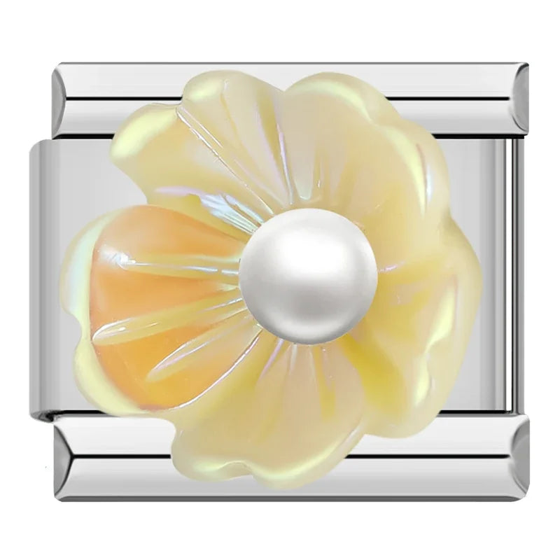 Flower with pearl - MyItalianBracelet