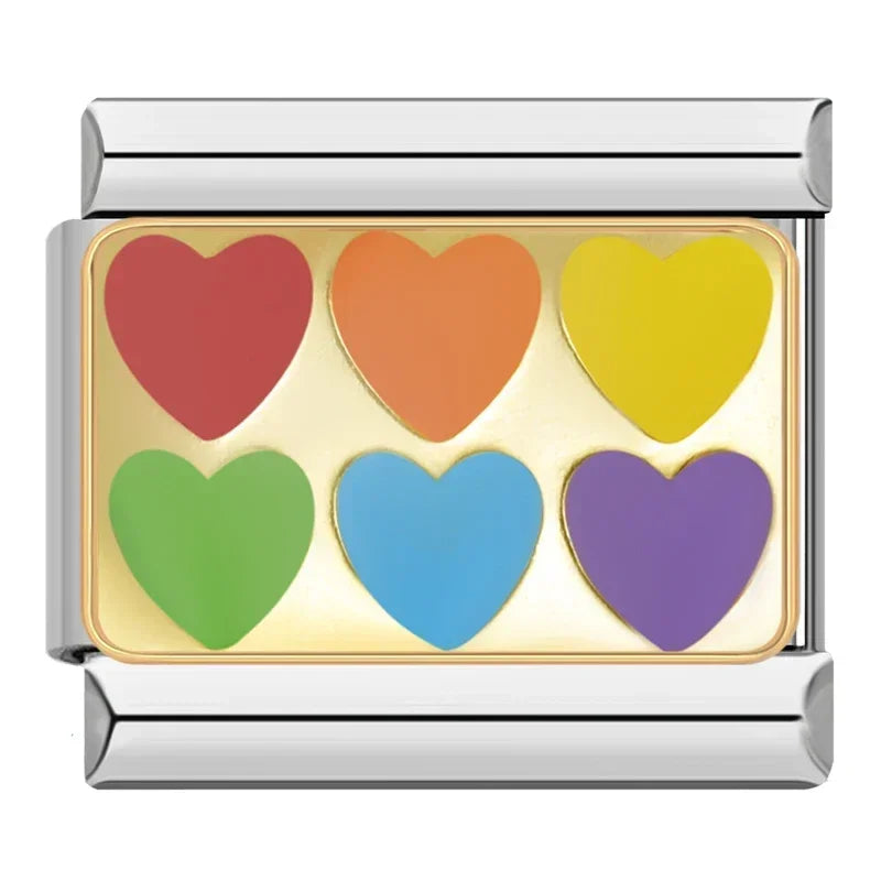 Rainbow hearts - MyItalianBracelet