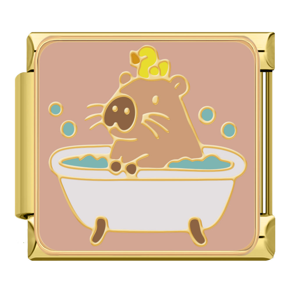 Capybara in bath