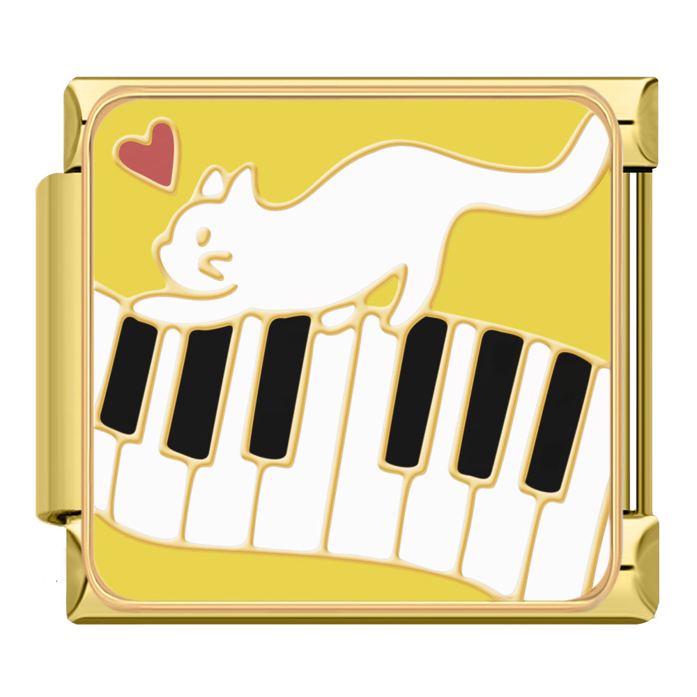 Cat on Piano