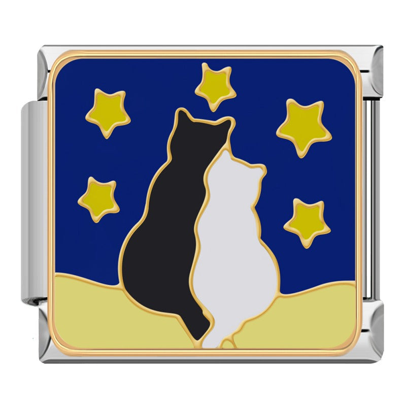 Cats in love watching the stars
