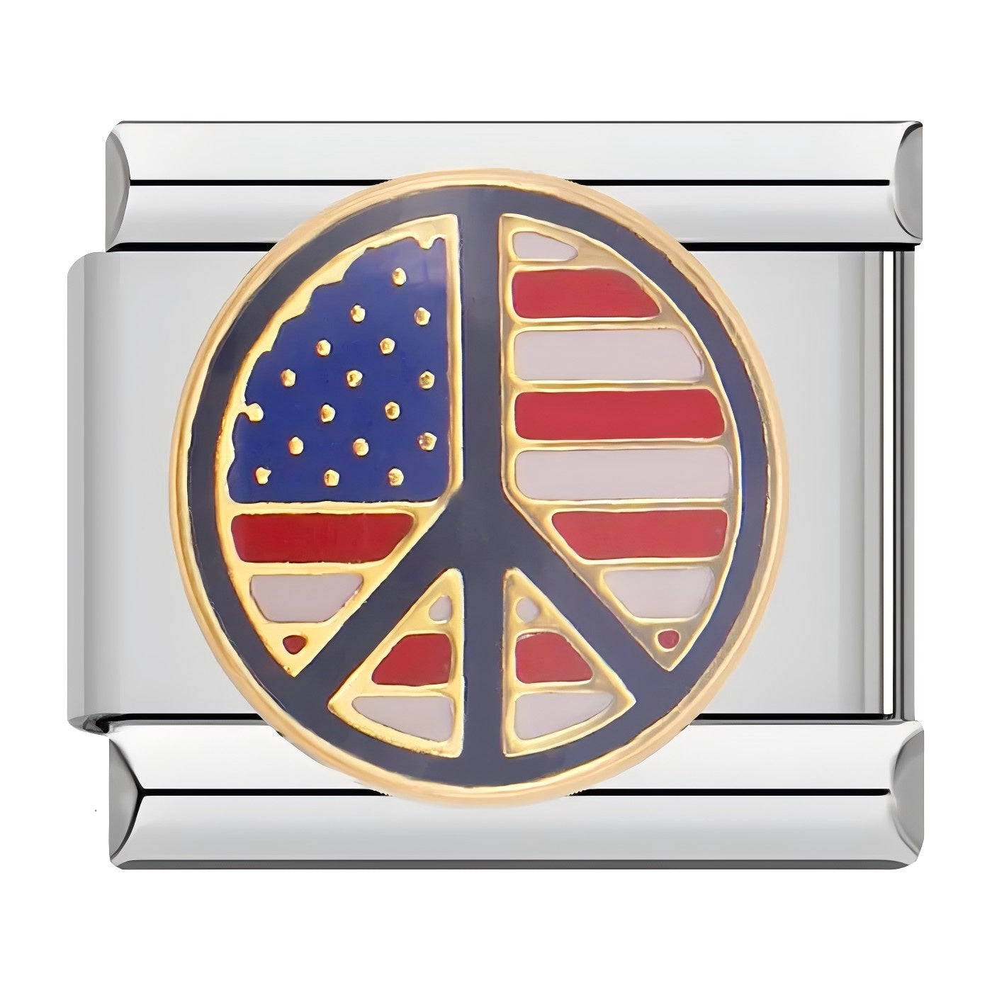 Peace sign with US flag
