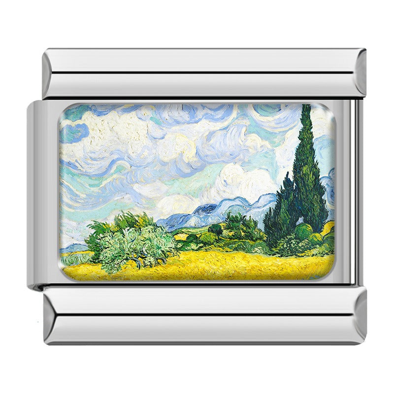 Wheat Field with Cypresses